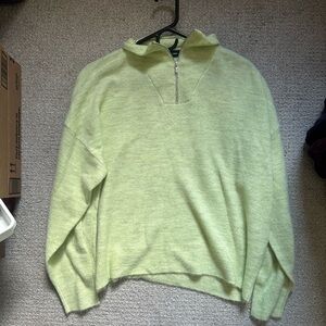 Vero Moda Yellow Green Zip-Up Sweater